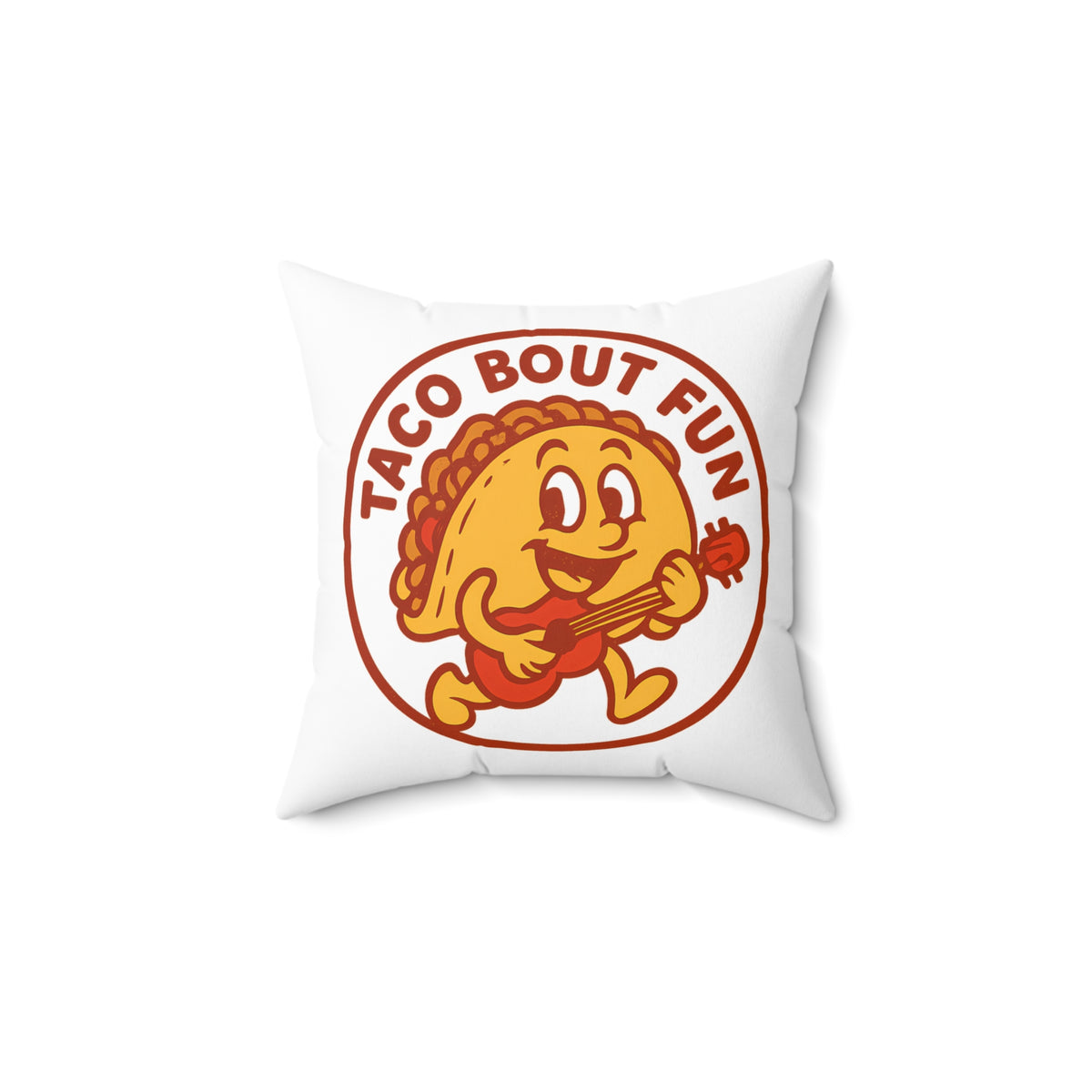 Taco Bout Fun Funny Retro Taco Pun Throw Pillow