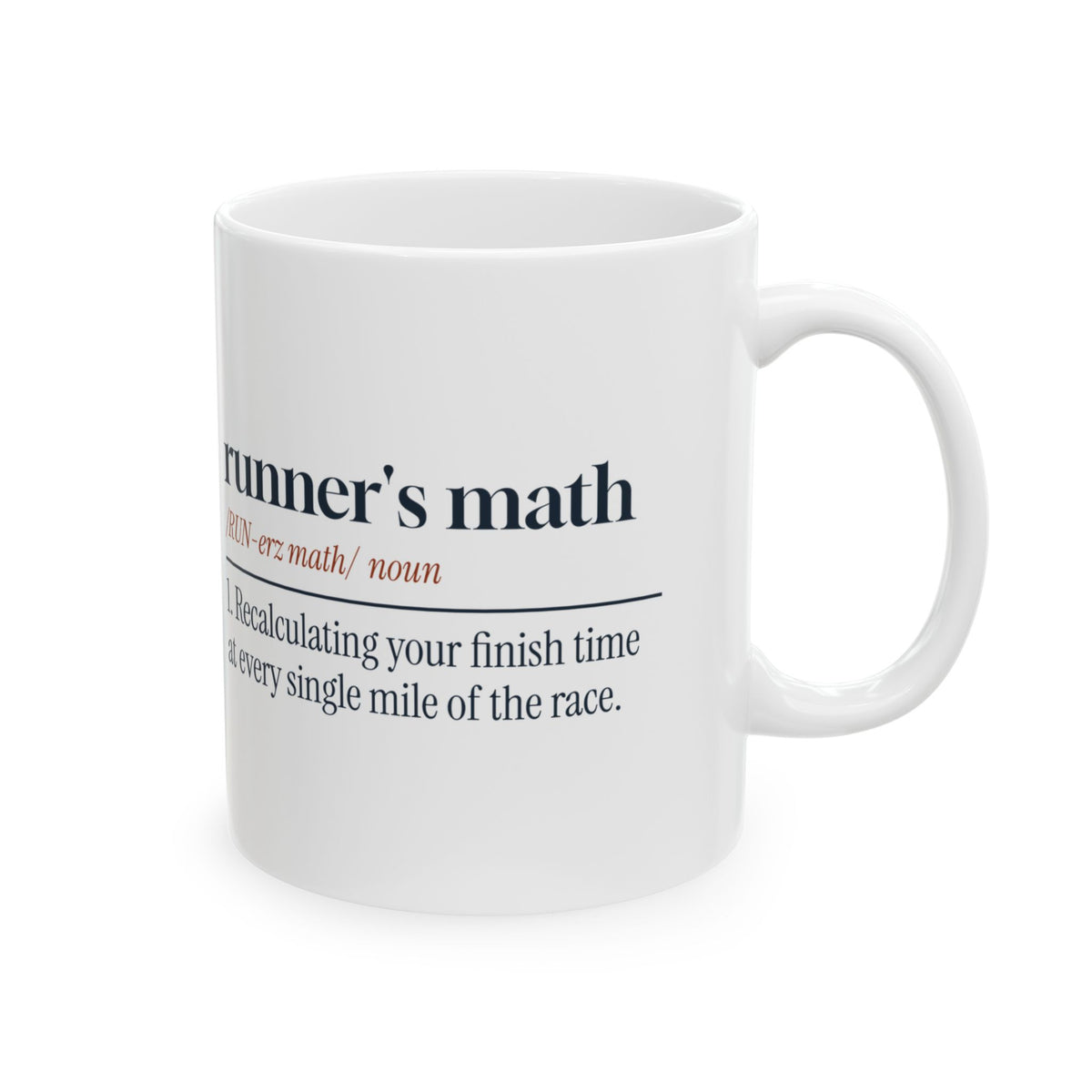 Funny Runner Coffee Mug Runner's Math Dictionary Definition