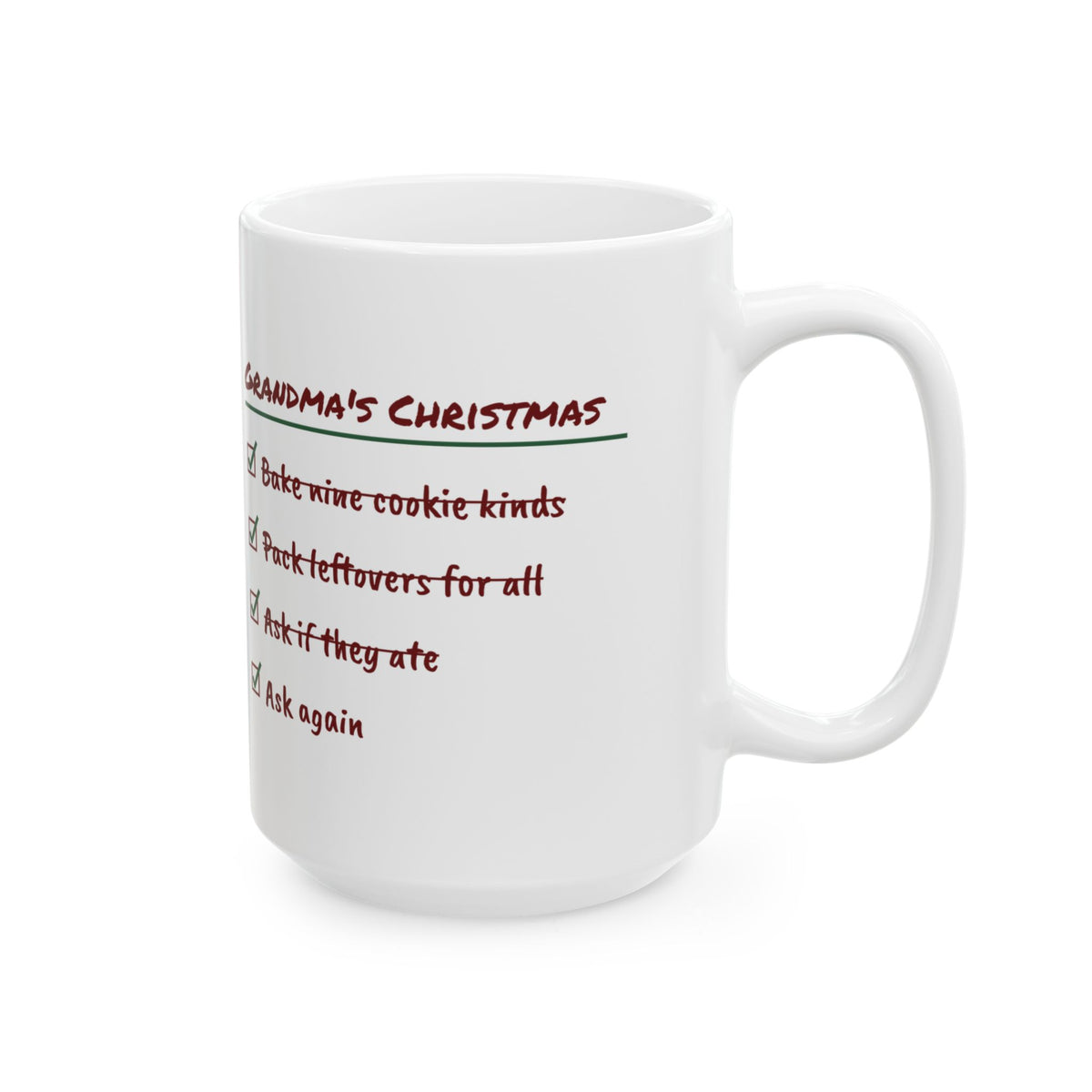 Funny Grandma Christmas Coffee Mug Ask If They Ate Checklist