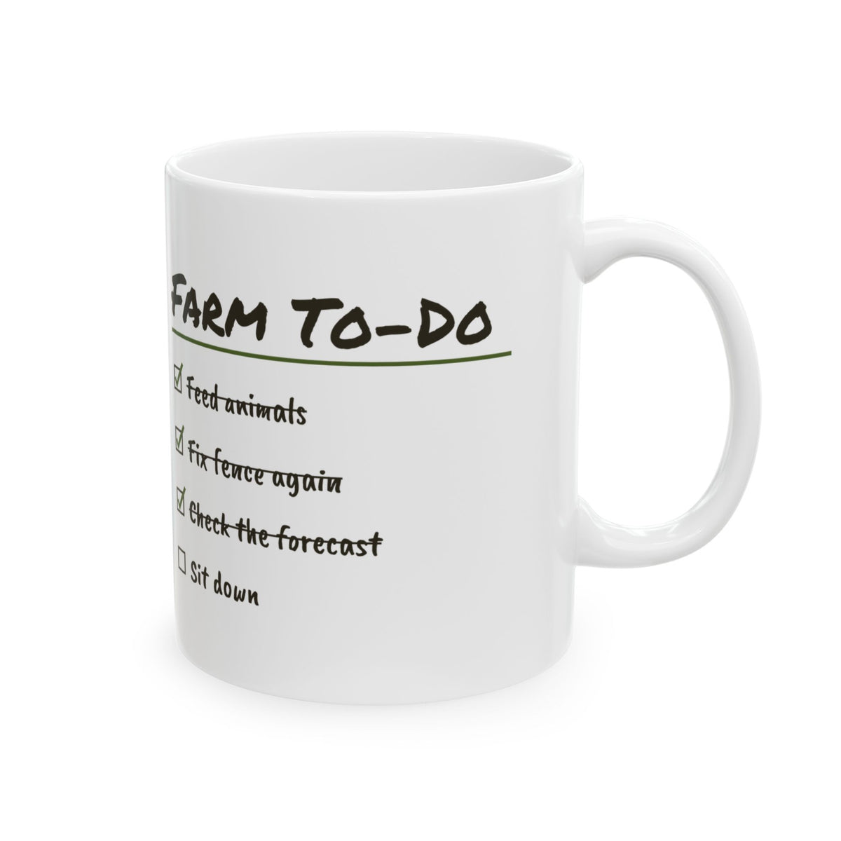 Funny Farmer Coffee Mug Fix Fence Again Farm To Do Checklist