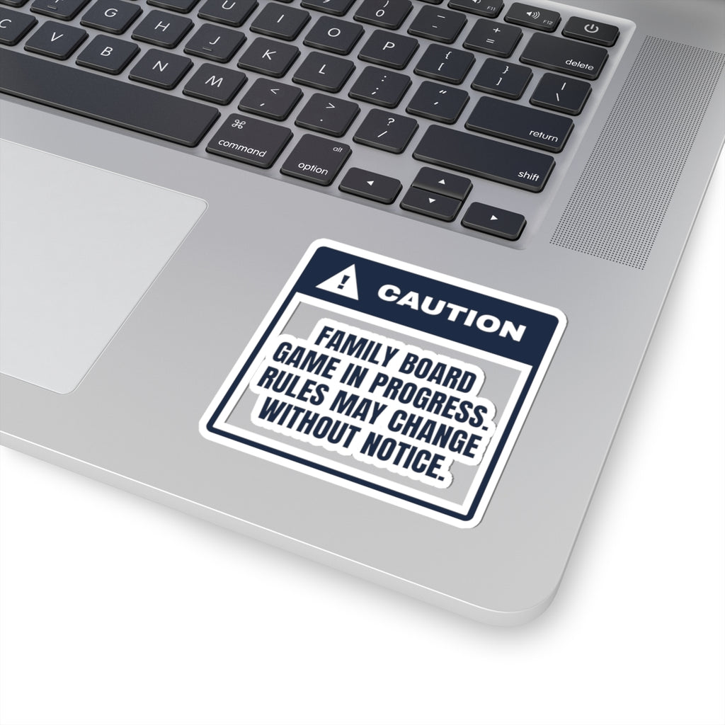 Funny Family Christmas Sticker Family Game Night Caution Label