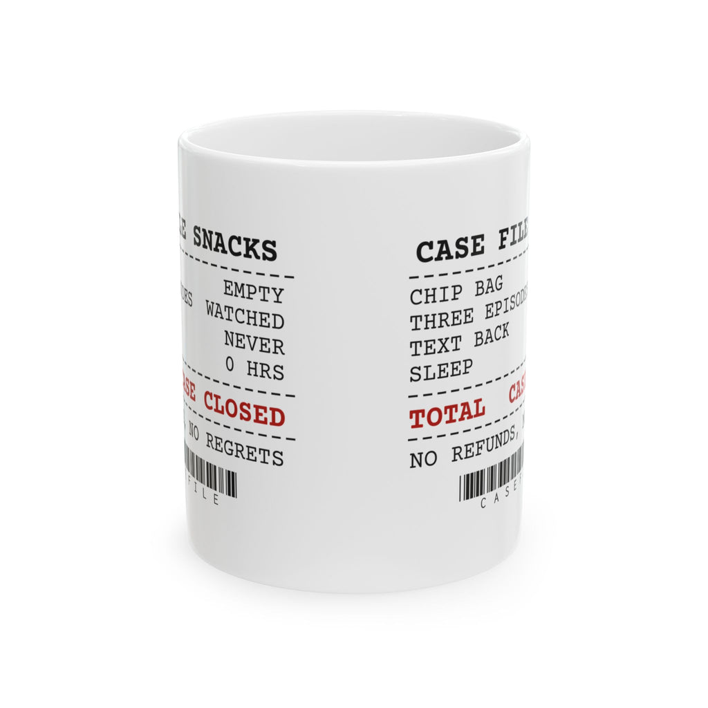 True Crime Coffee Mug Case File Snacks Case Closed