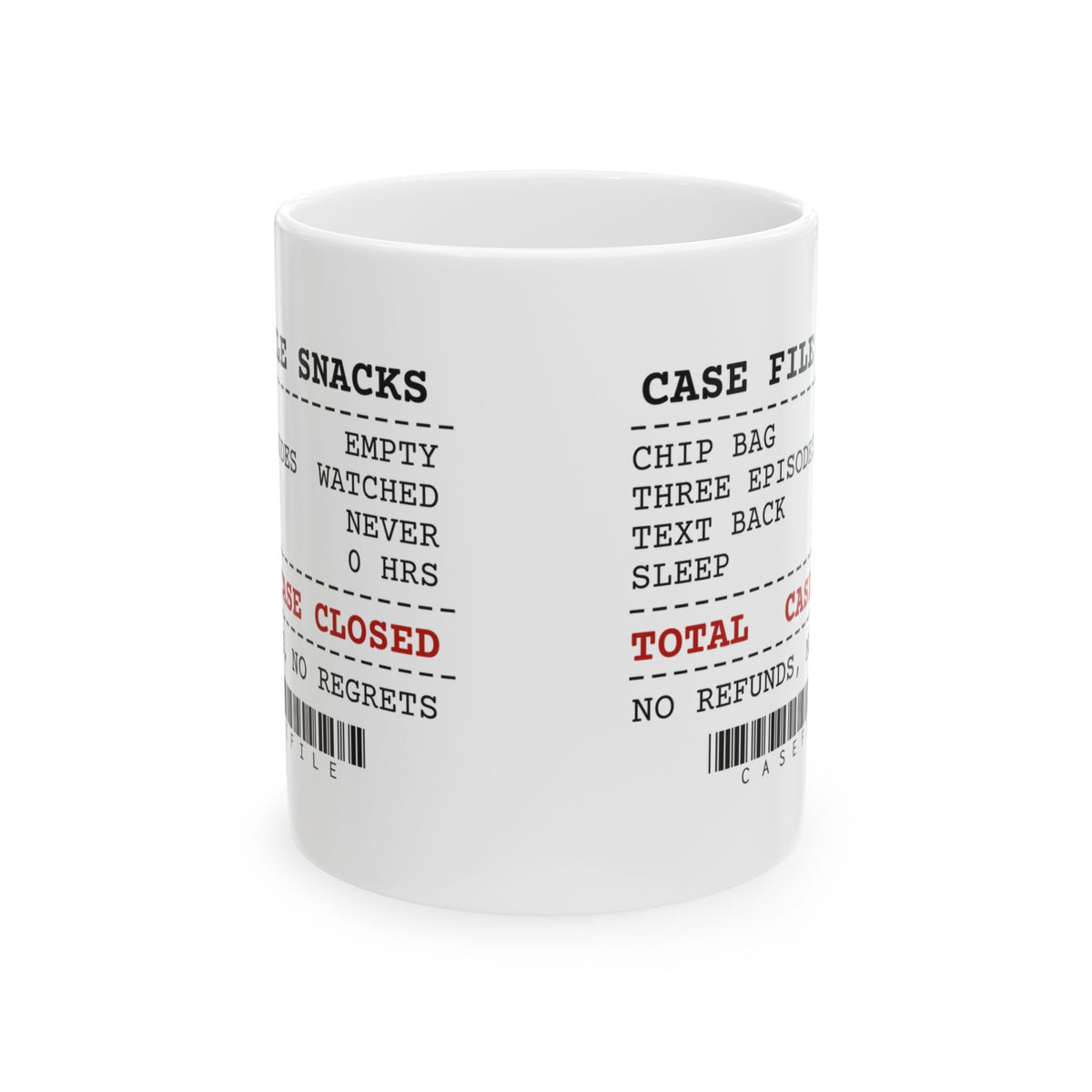 True Crime Coffee Mug Case File Snacks Case Closed
