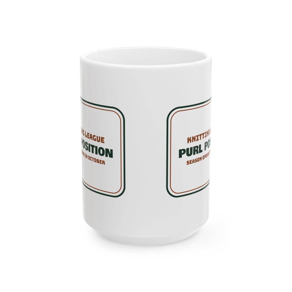 Funny Knitting Coffee Mug Purl Position Knitting League For Knitters