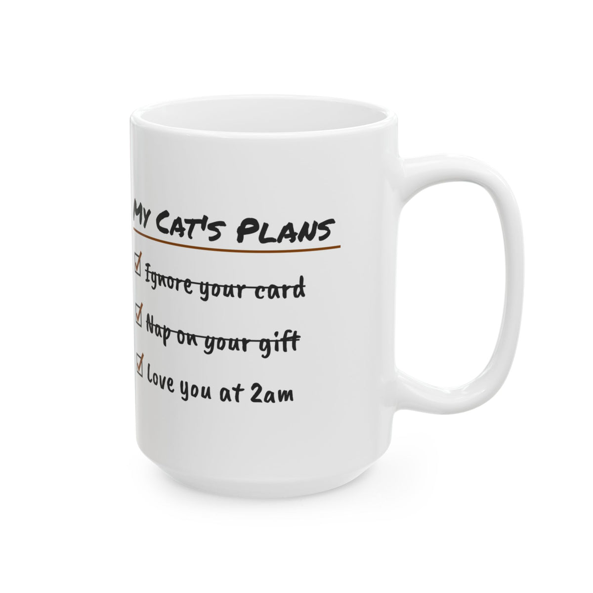 Funny Cat Valentine Checklist Coffee Mug For Cat Owners
