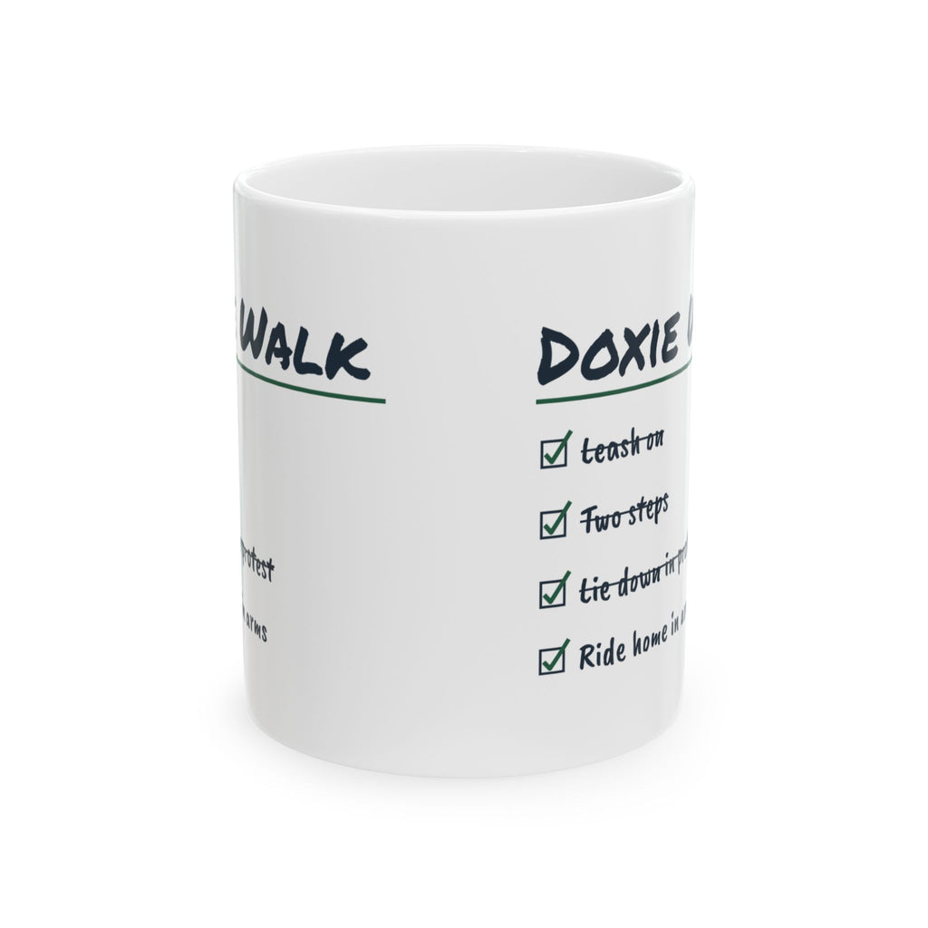Funny Dachshund Coffee Mug Doxie Walk Checklist Lie Down In Protest
