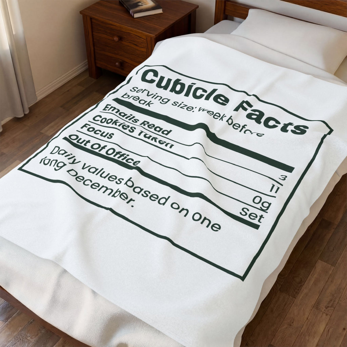 Funny Christmas Throw Blanket Cubicle Facts Label For Coworkers