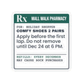Funny Christmas Shopping Sticker Comfy Shoes Prescription Label