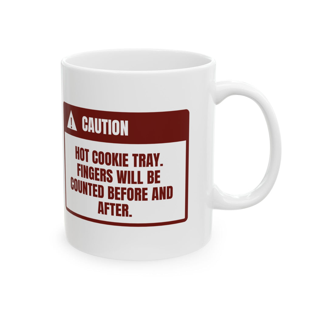 Funny Christmas Baking Coffee Mug Hot Cookie Tray Fingers Counted