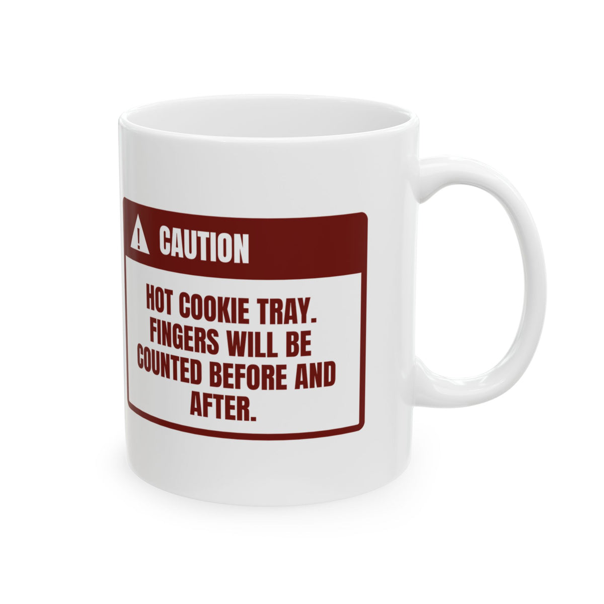 Funny Christmas Baking Coffee Mug Hot Cookie Tray Fingers Counted