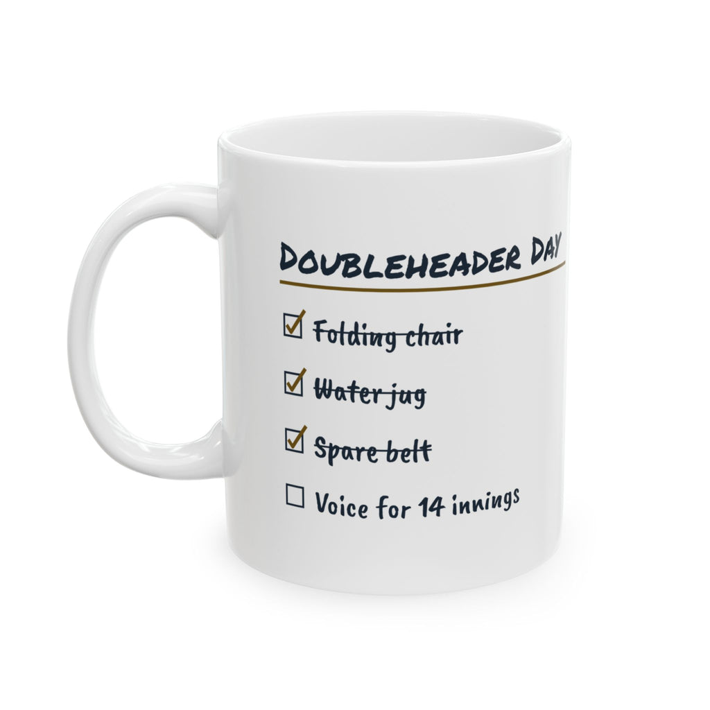 Funny Baseball Mom Coffee Mug Doubleheader Day Checklist