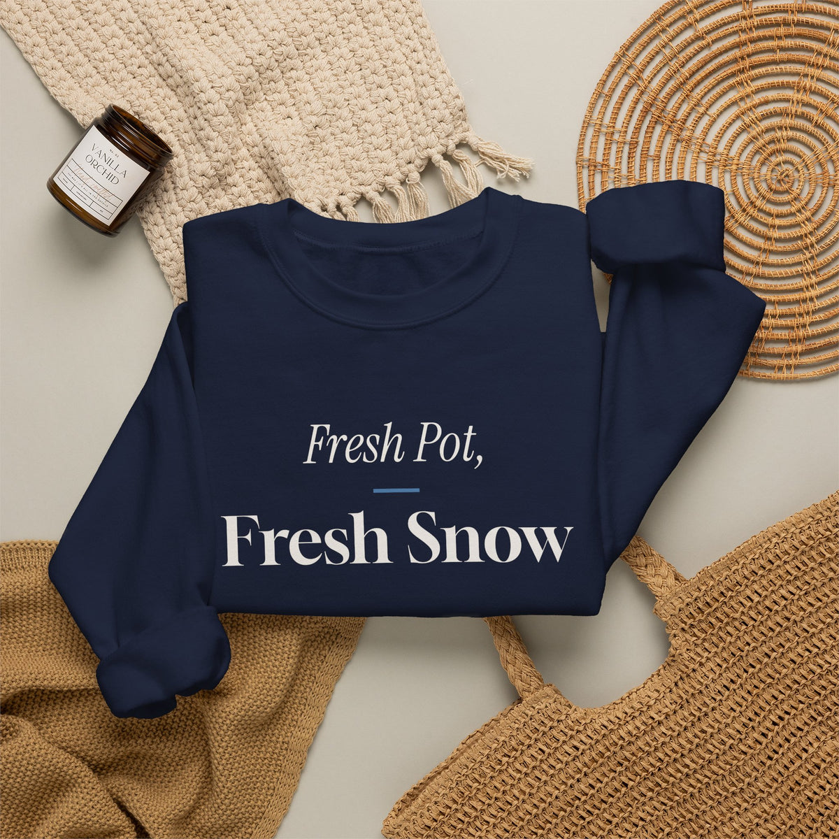 Christmas Sweatshirt Fresh Pot Fresh Snow Winter Morning