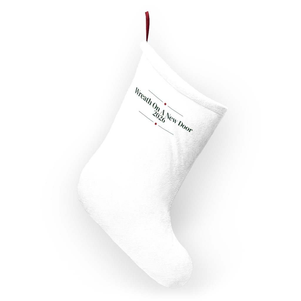 New Home Christmas Stocking Wreath On A New Door 2026