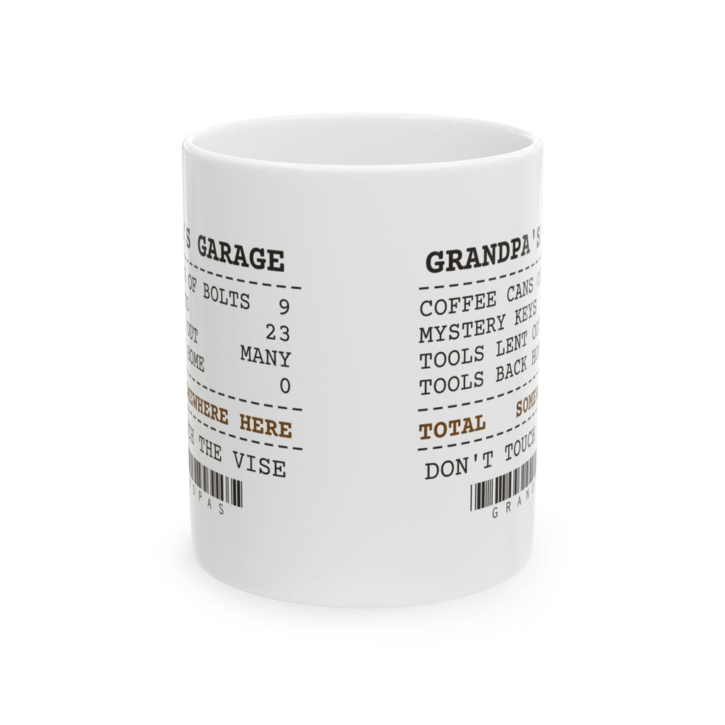 Funny Papa Mug Grandpa's Garage Receipt Mystery Keys 23 For Grandpas