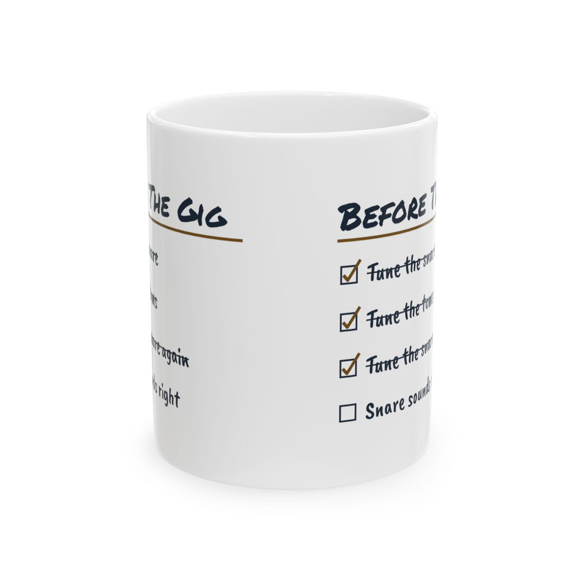 Funny Drummer Coffee Mug Tune The Snare Again Checklist