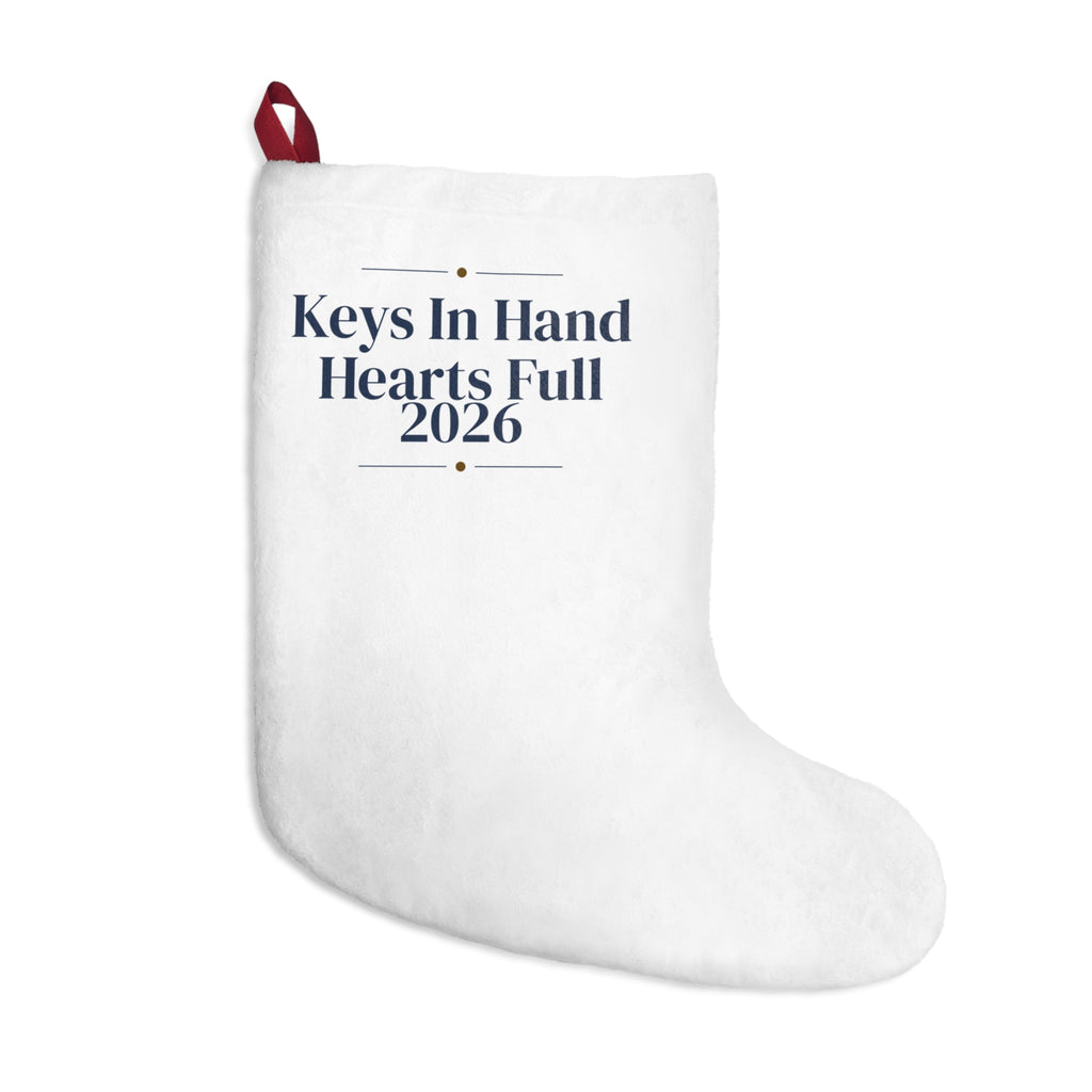 First Christmas In New Home Christmas Stocking Keys In Hand Hearts Full