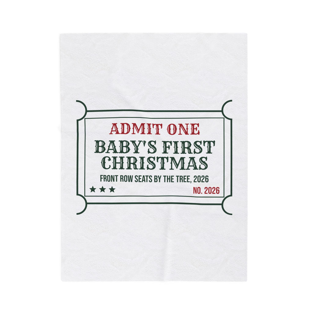 Babys First Christmas 2026 Throw Blanket Front Row By The Tree Ticket