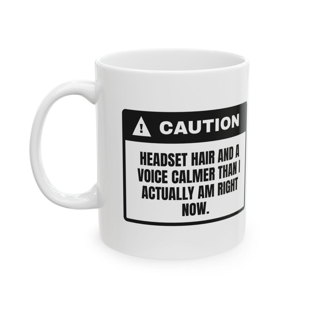 Funny Police Dispatcher Mug Headset Hair