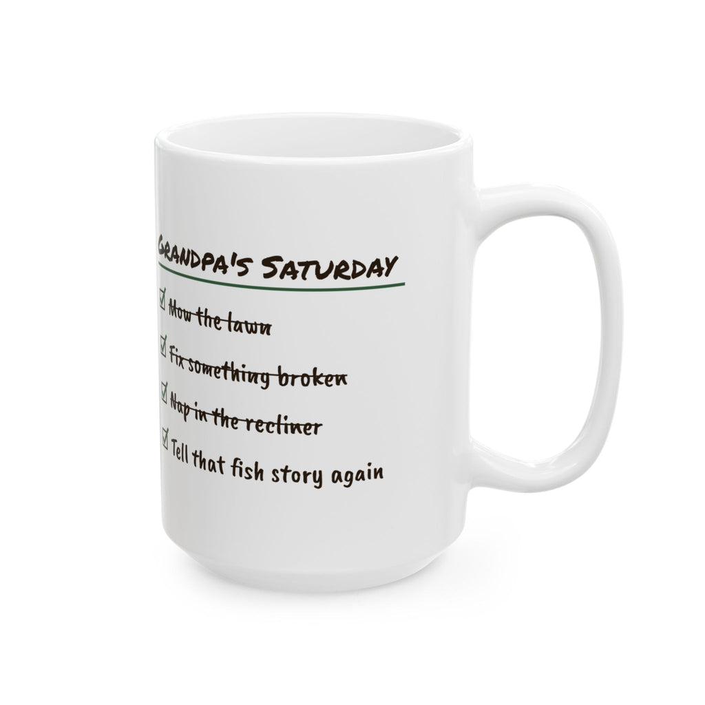 Funny Grandpa Checklist Coffee Mug Saturday Routine For Grandpa