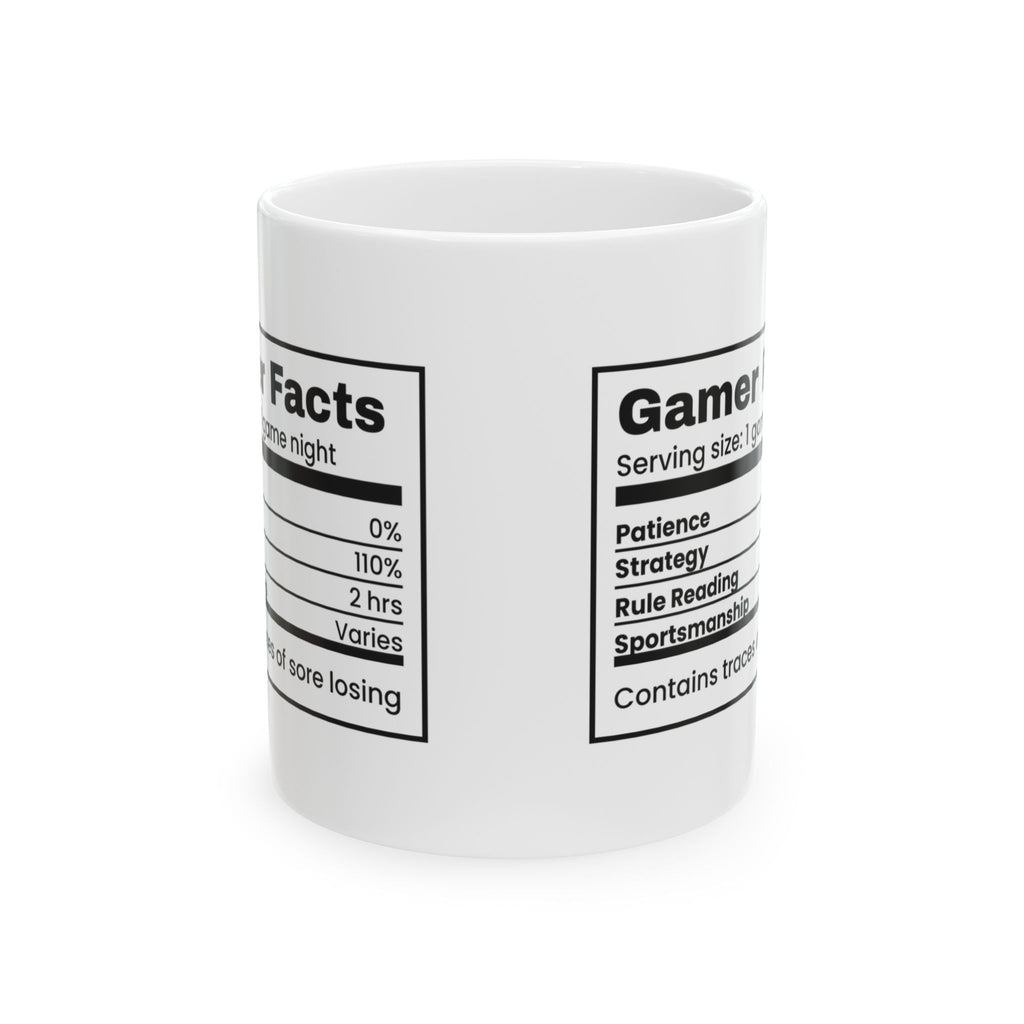 Gamer Coffee Mug Patience 0% Facts Label