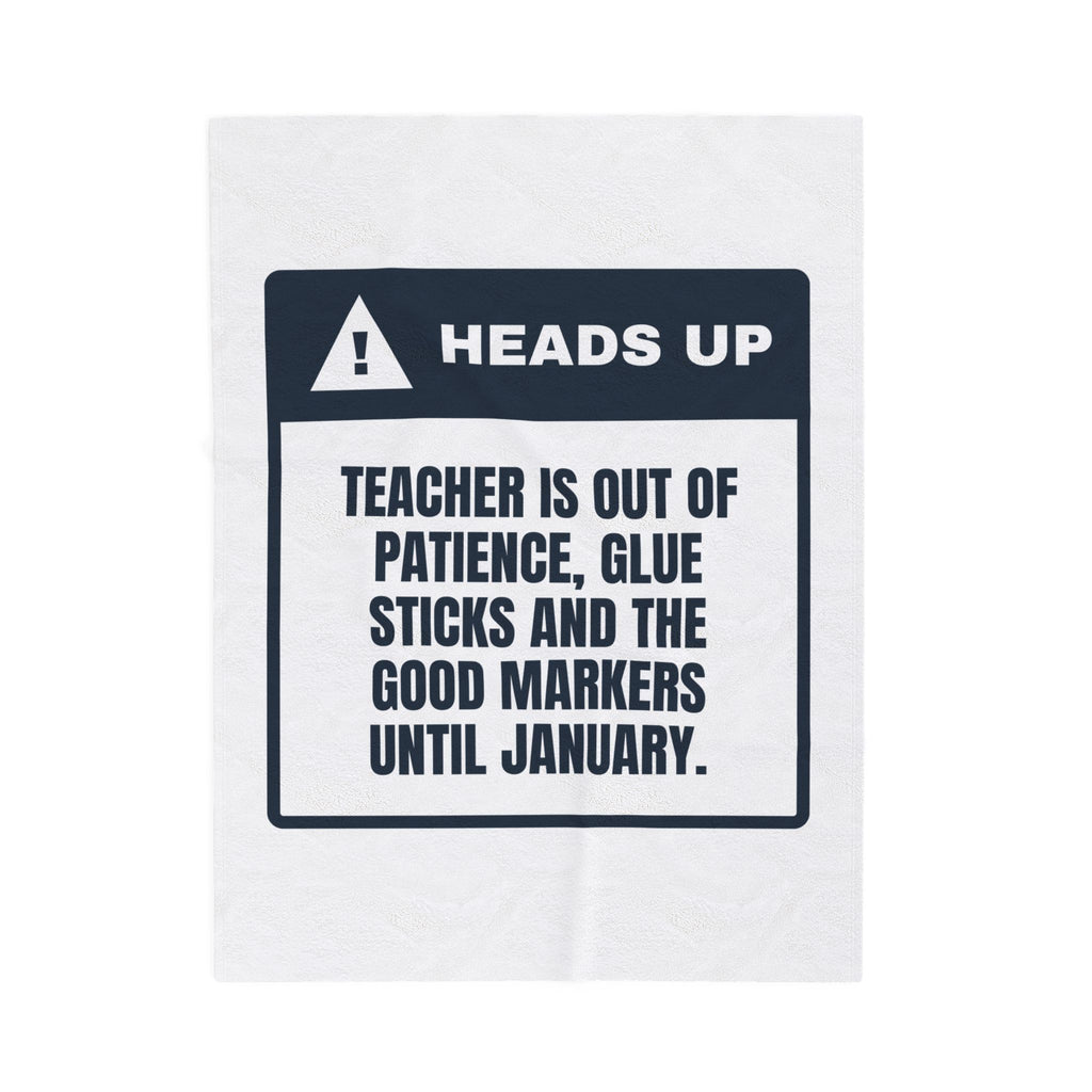 Funny Christmas Teacher Throw Blanket Out Of Glue Sticks Until January
