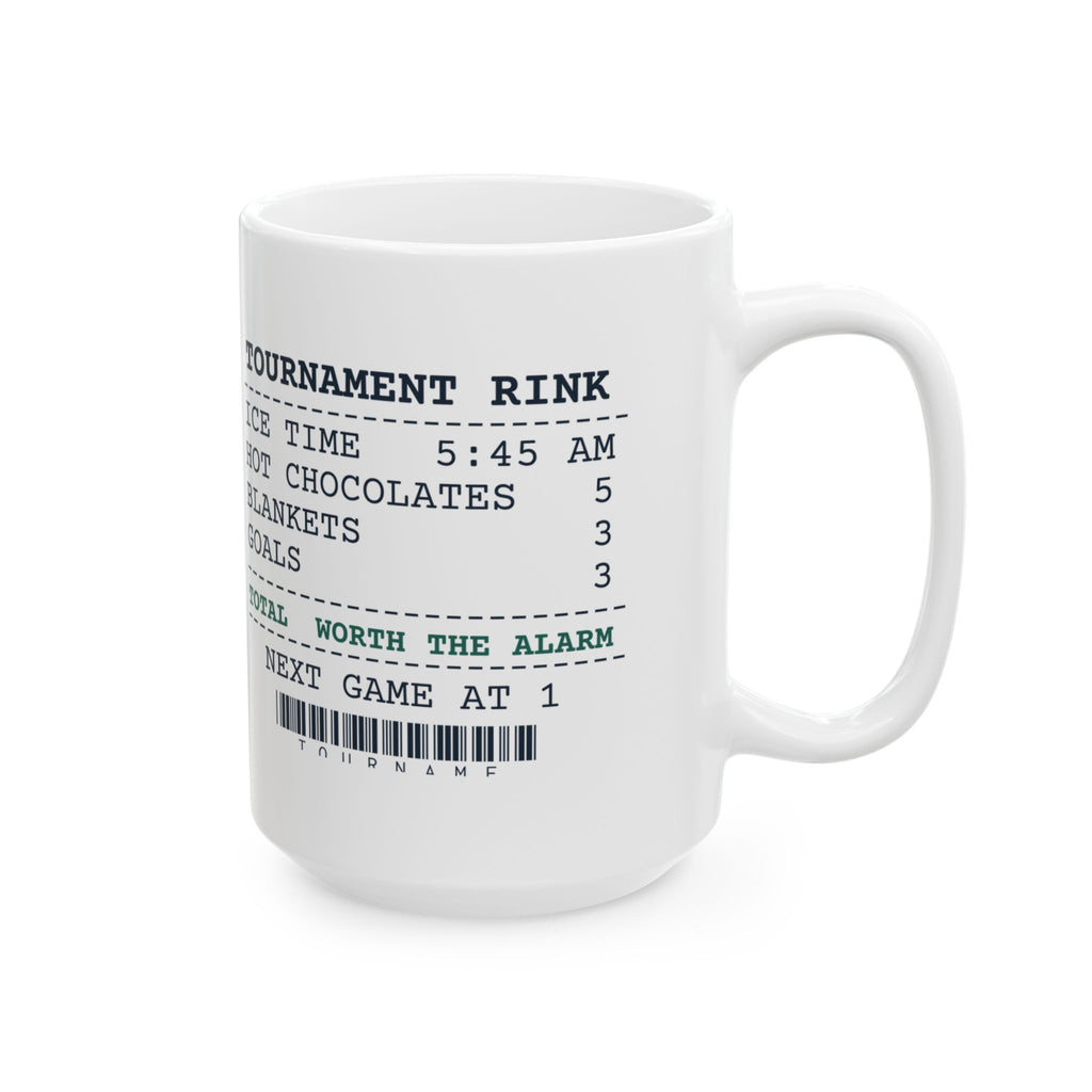 Funny Hockey Mom Coffee Mug Tournament Rink Receipt Ice Time