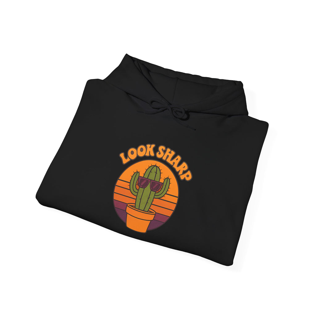 Look Sharp Funny Retro Cactus Plant Lover Hoodie