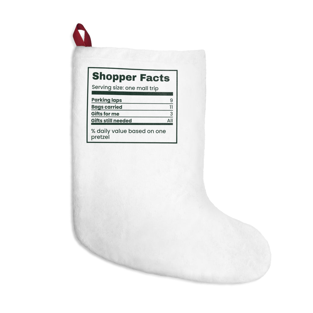 Funny Christmas Stocking Shopper Facts Label For Holiday Shoppers