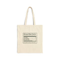 Funny Christmas Family Tote Bag Group Chat Facts Nutrition Label