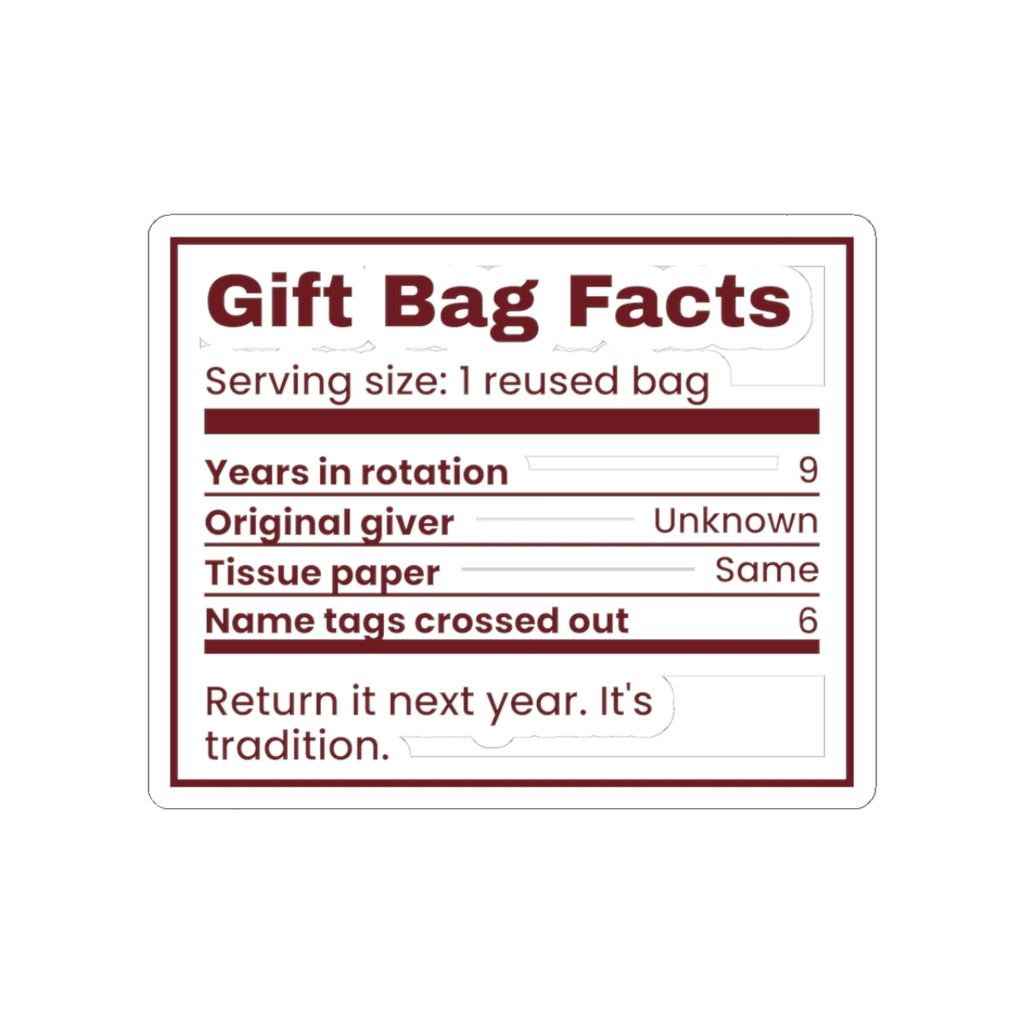 Funny Christmas Sticker Gift Bag Facts Years In Rotation 9