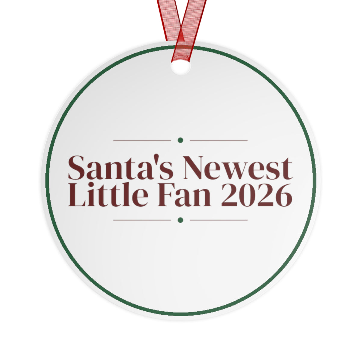 Christmas Ornament Santa's Newest Little Fan 2026 Baby Keepsake
