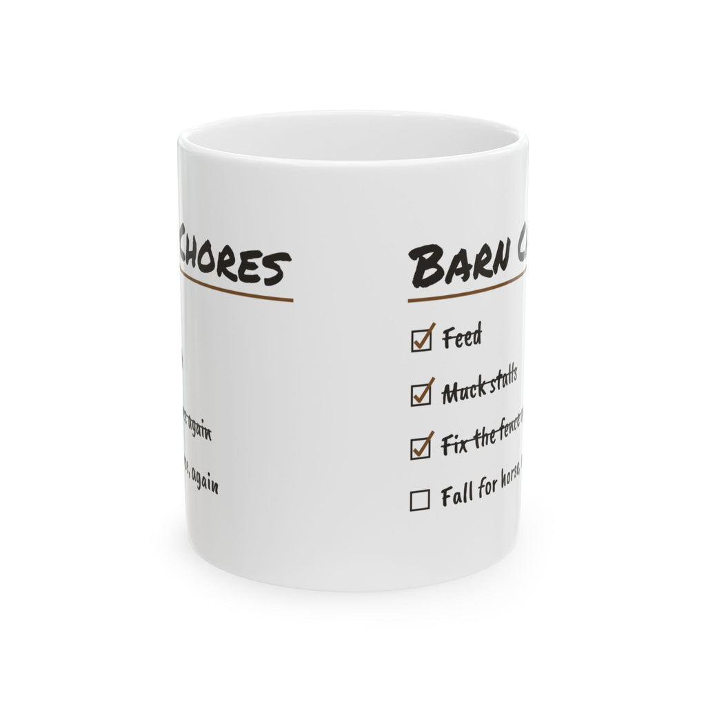 Barn Chores Checklist Coffee Mug For Horse Girl