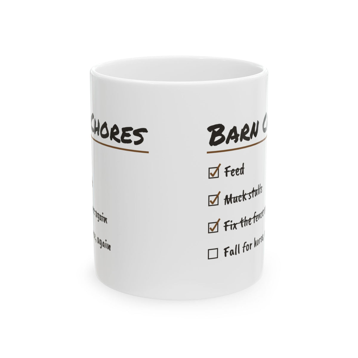 Barn Chores Checklist Coffee Mug For Horse Girl