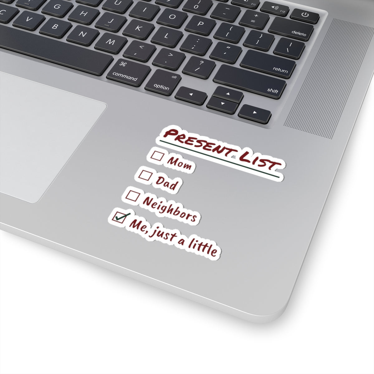 Funny Christmas Shopping Sticker Present List Me Just A Little