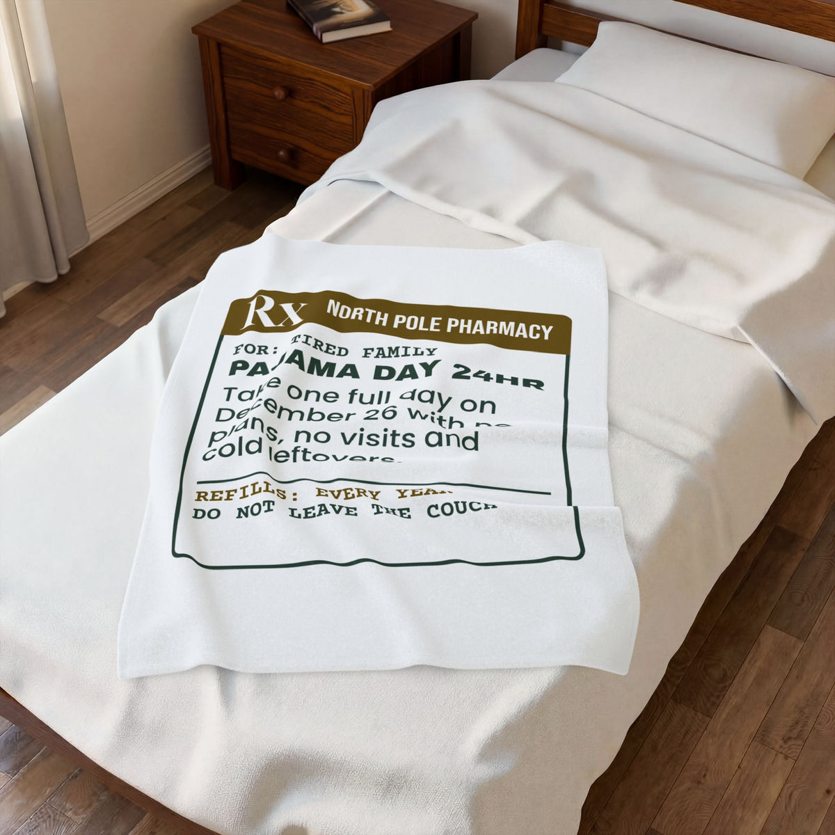 Funny Christmas Throw Blanket Pajama Day 24hr Prescription For Families