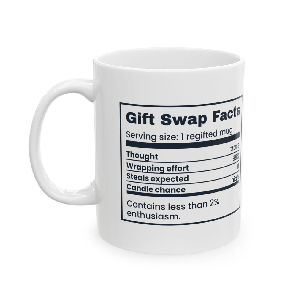 Funny White Elephant Coffee Mug Gift Swap Facts Thought Trace Amounts