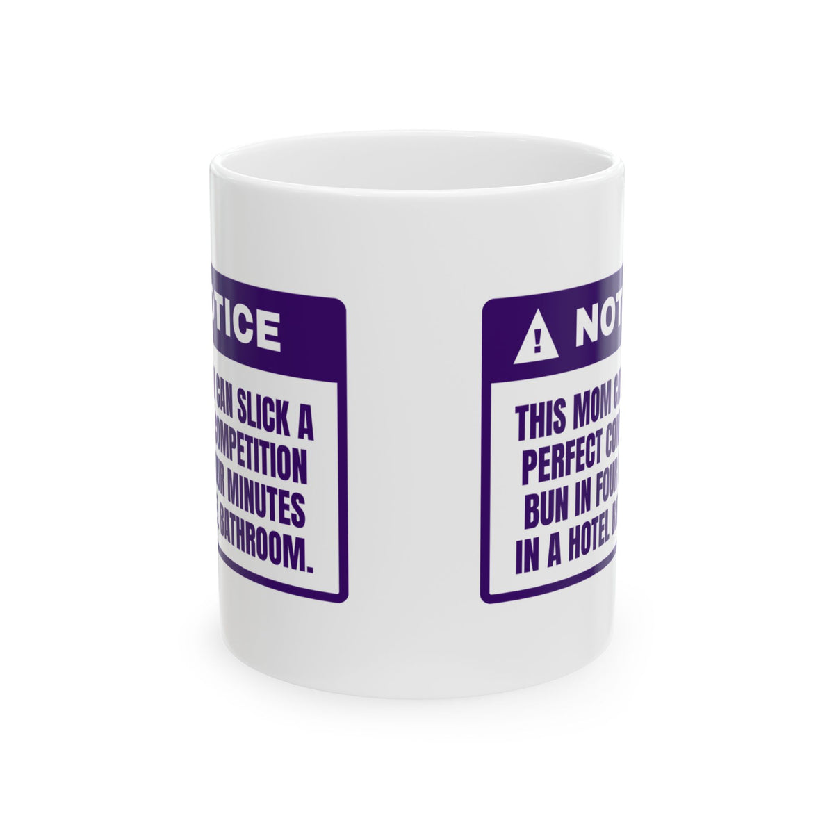 Funny Cheer Mom Coffee Mug Hotel Bathroom Four-Minute Bun For Cheer Moms