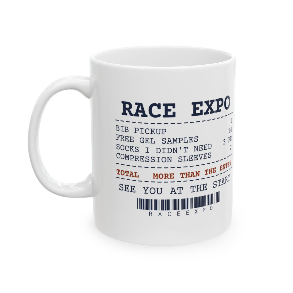Funny Running Coffee Mug Race Expo Receipt For Marathon Runners
