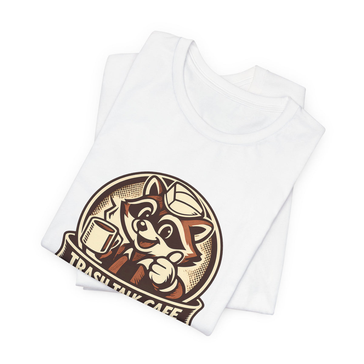 Trash Talk Cafe Funny Retro Raccoon Coffee Shirt