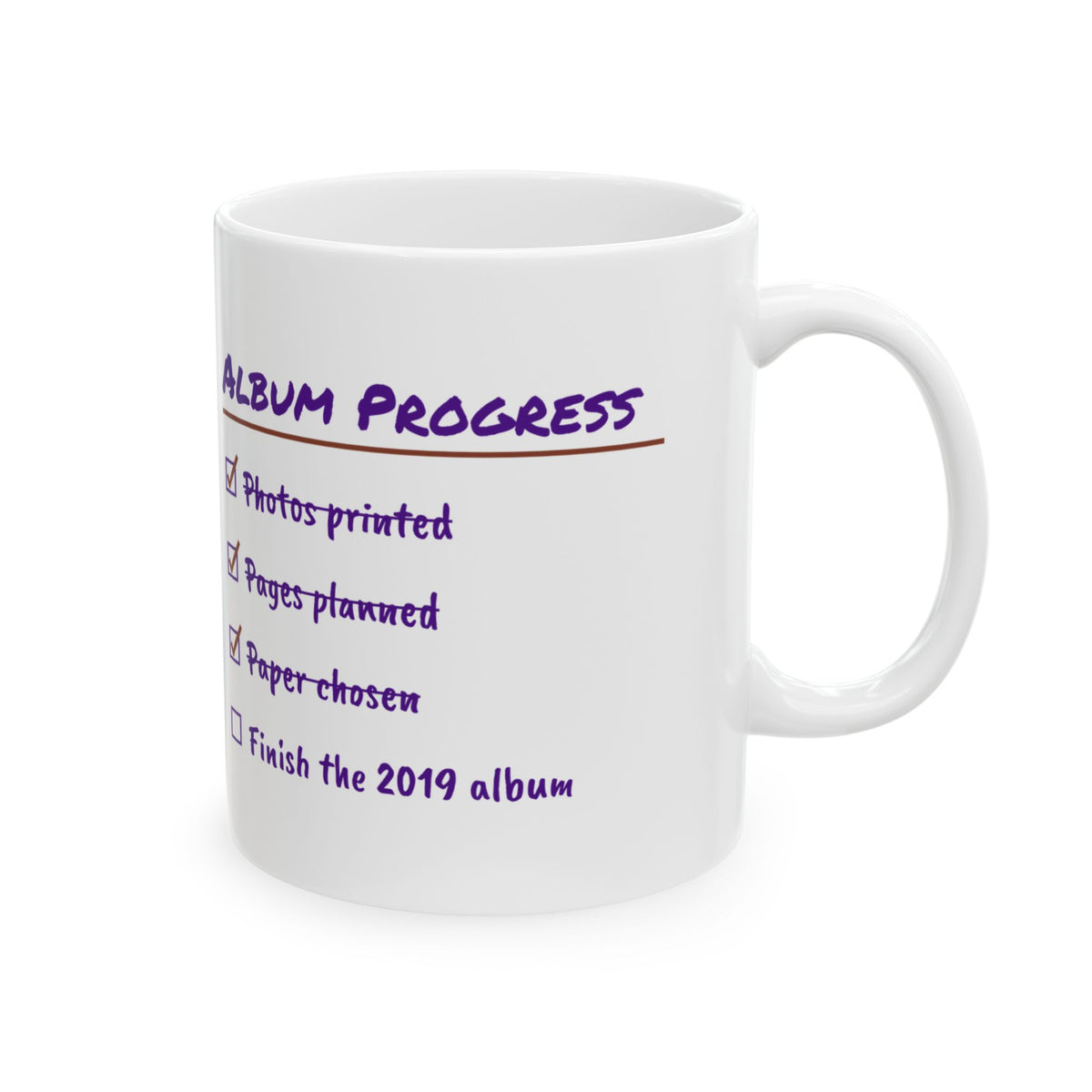 Funny Scrapbooking Coffee Mug Album Progress Checklist For Scrapbookers