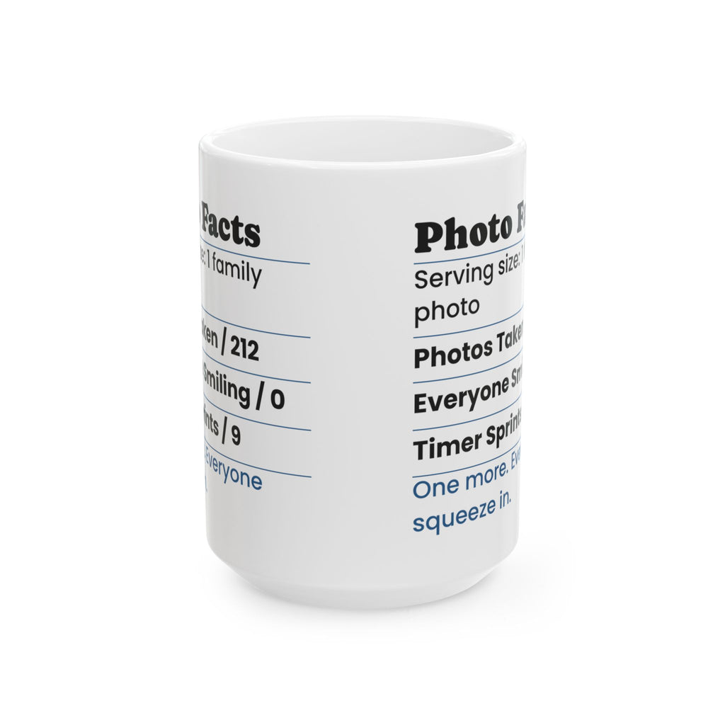 Funny Family Christmas Coffee Mug Photo Facts Family Photographer Label