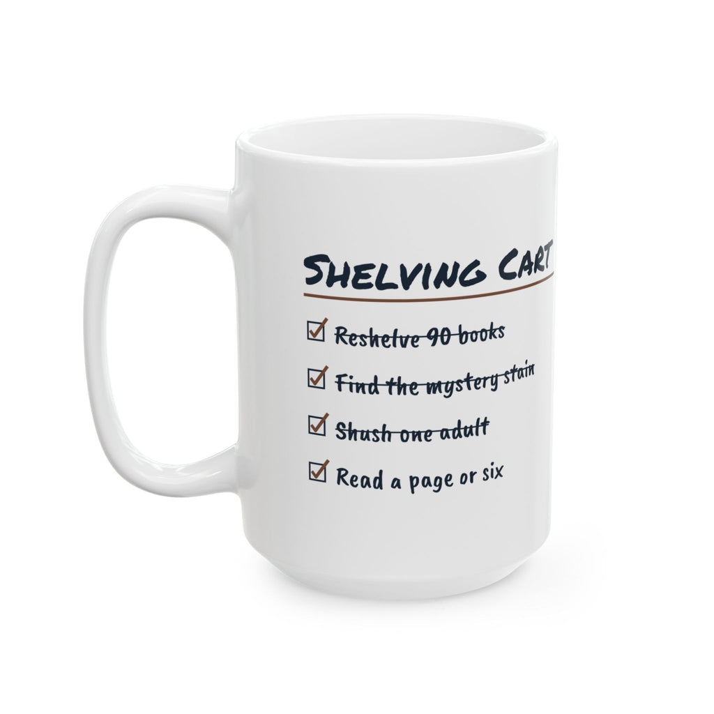 Funny Librarian Coffee Mug Shelving Cart Checklist For Librarians
