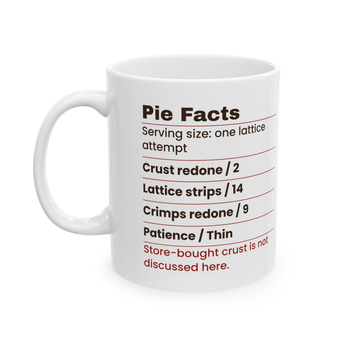 Funny Baking Coffee Mug Pie Facts Crimps Redone For Pie Bakers