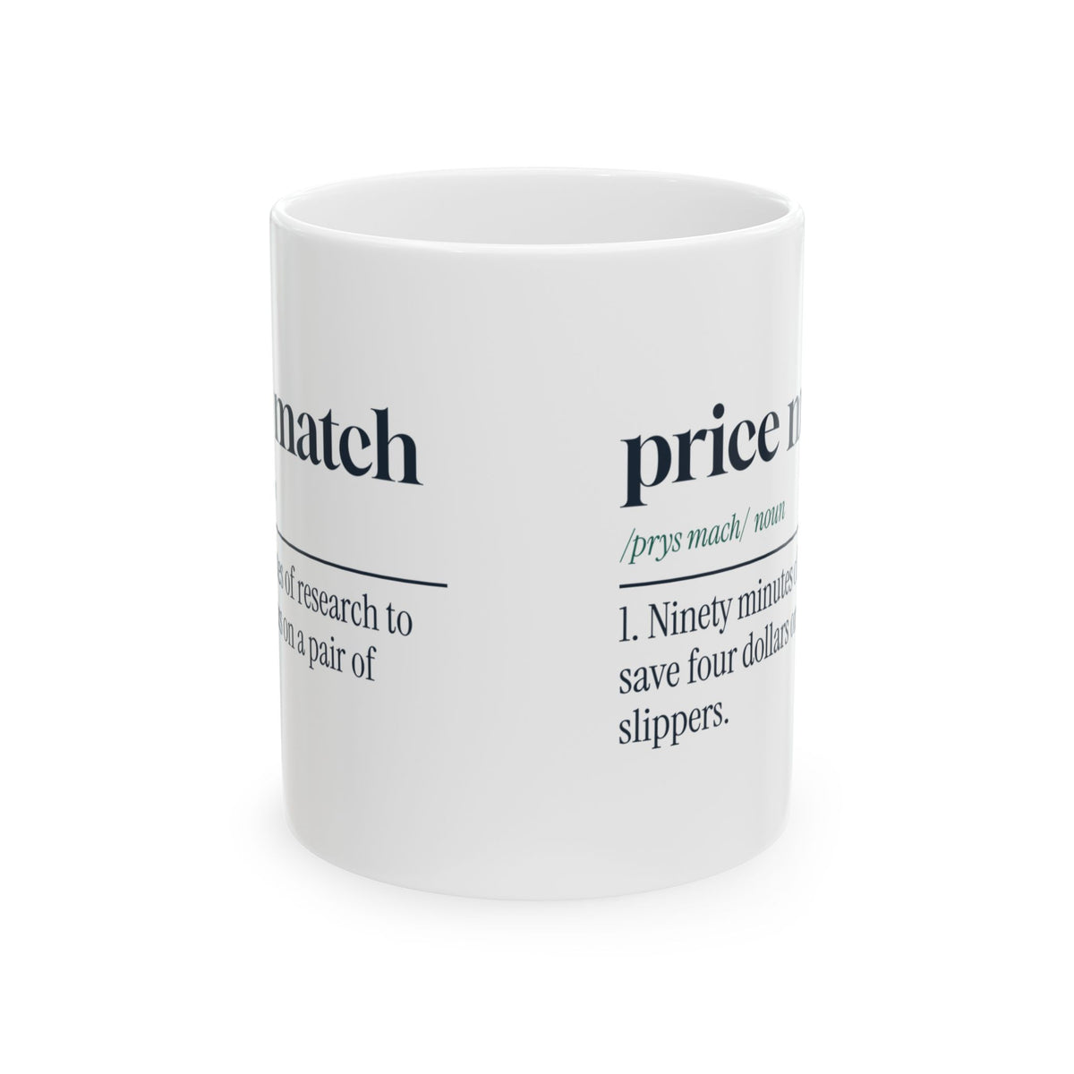 Funny Holiday Shopping Coffee Mug Price Match Definition Bargain Hunter