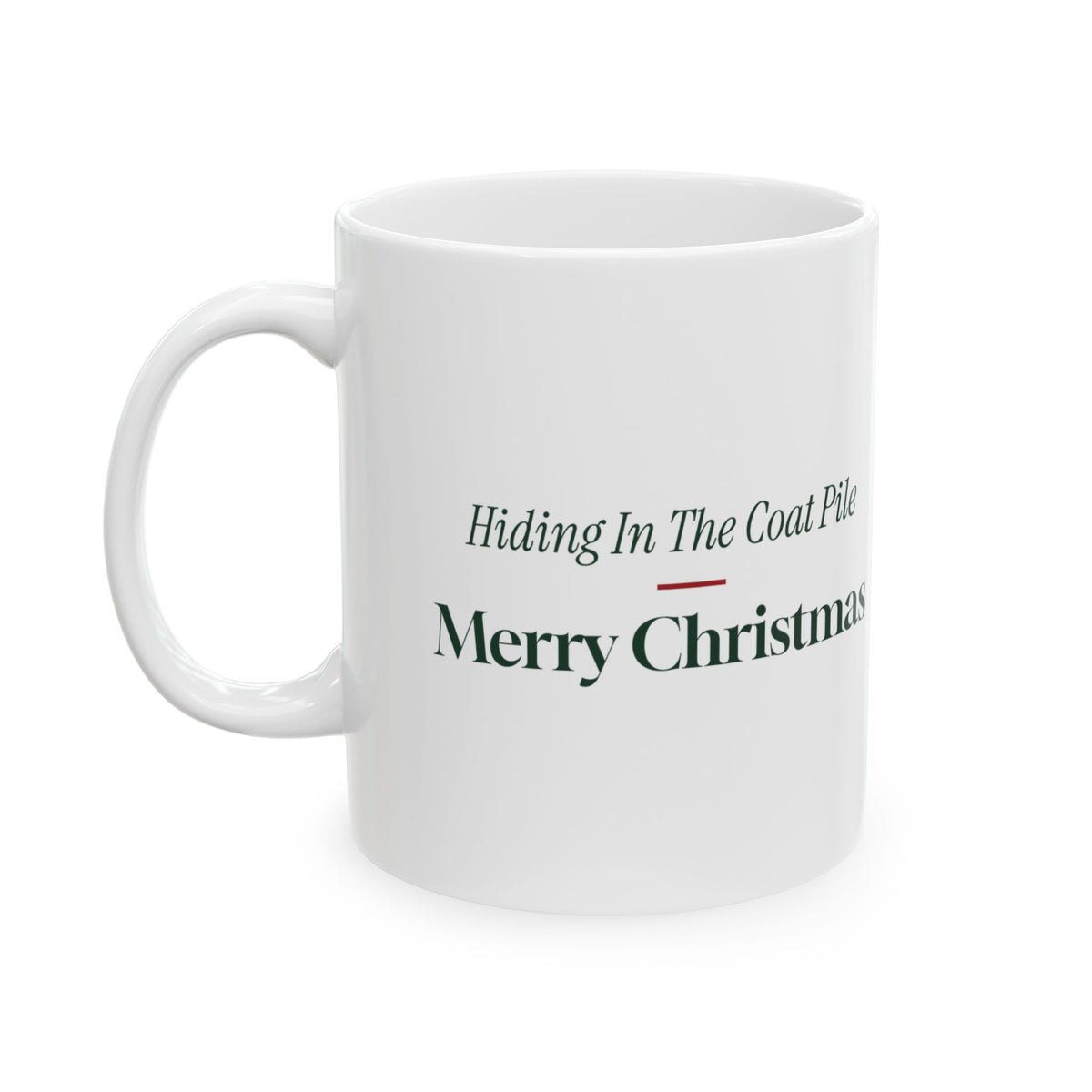 Funny Introvert Christmas Coffee Mug Hiding In The Coat Pile