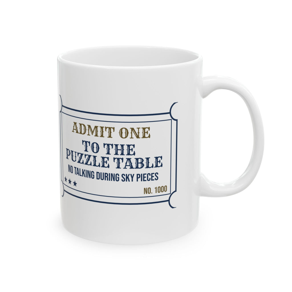 Puzzle Coffee Mug Admit One No Talking During Sky
