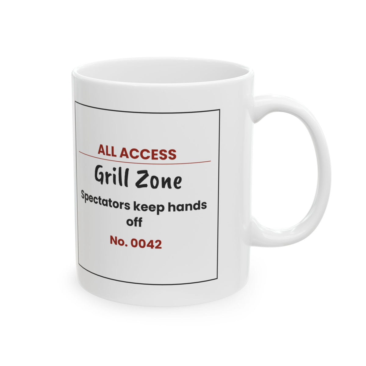 Grill Zone Ticket Coffee Mug Spectators Hands Off For Dad