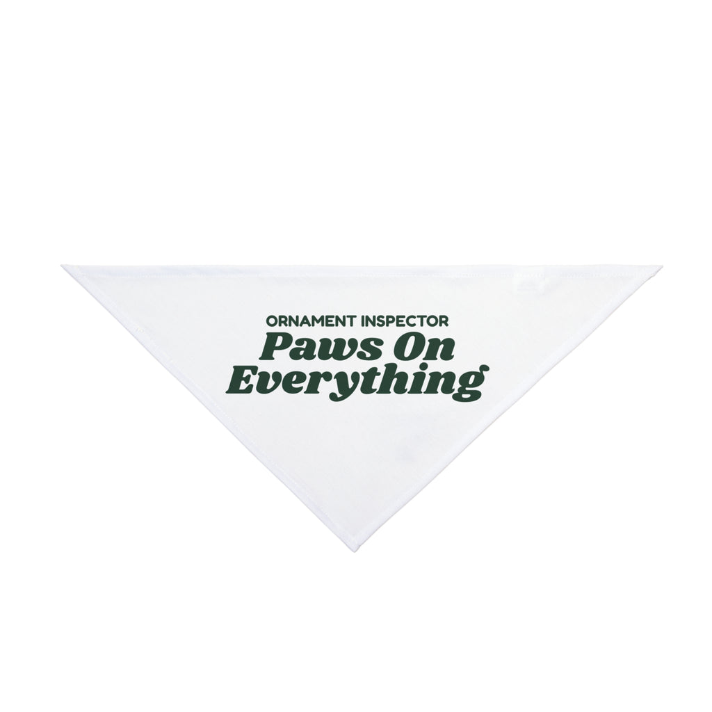 Funny Christmas Dog Bandana Ornament Inspector Paws On Everything