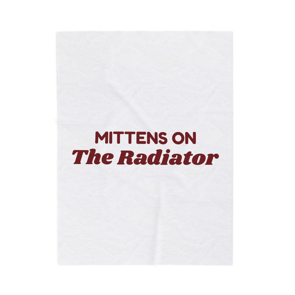 Christmas Throw Blanket Mittens On The Radiator Cozy Snow Day Cup