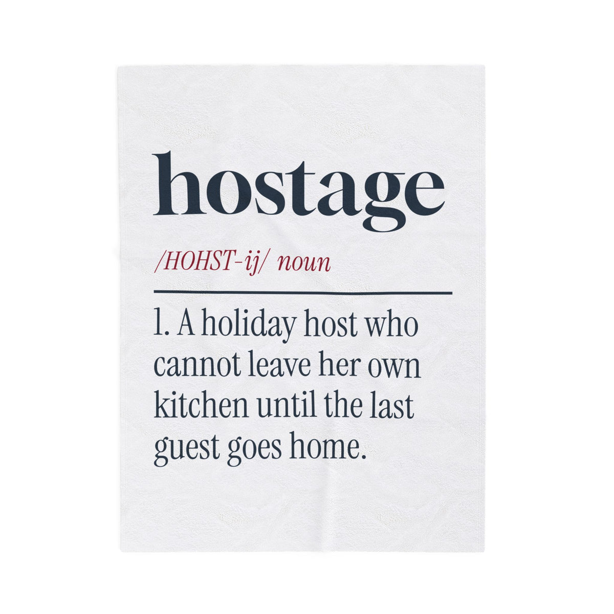 Funny Christmas Throw Blanket For Host Hostage Dictionary Definition